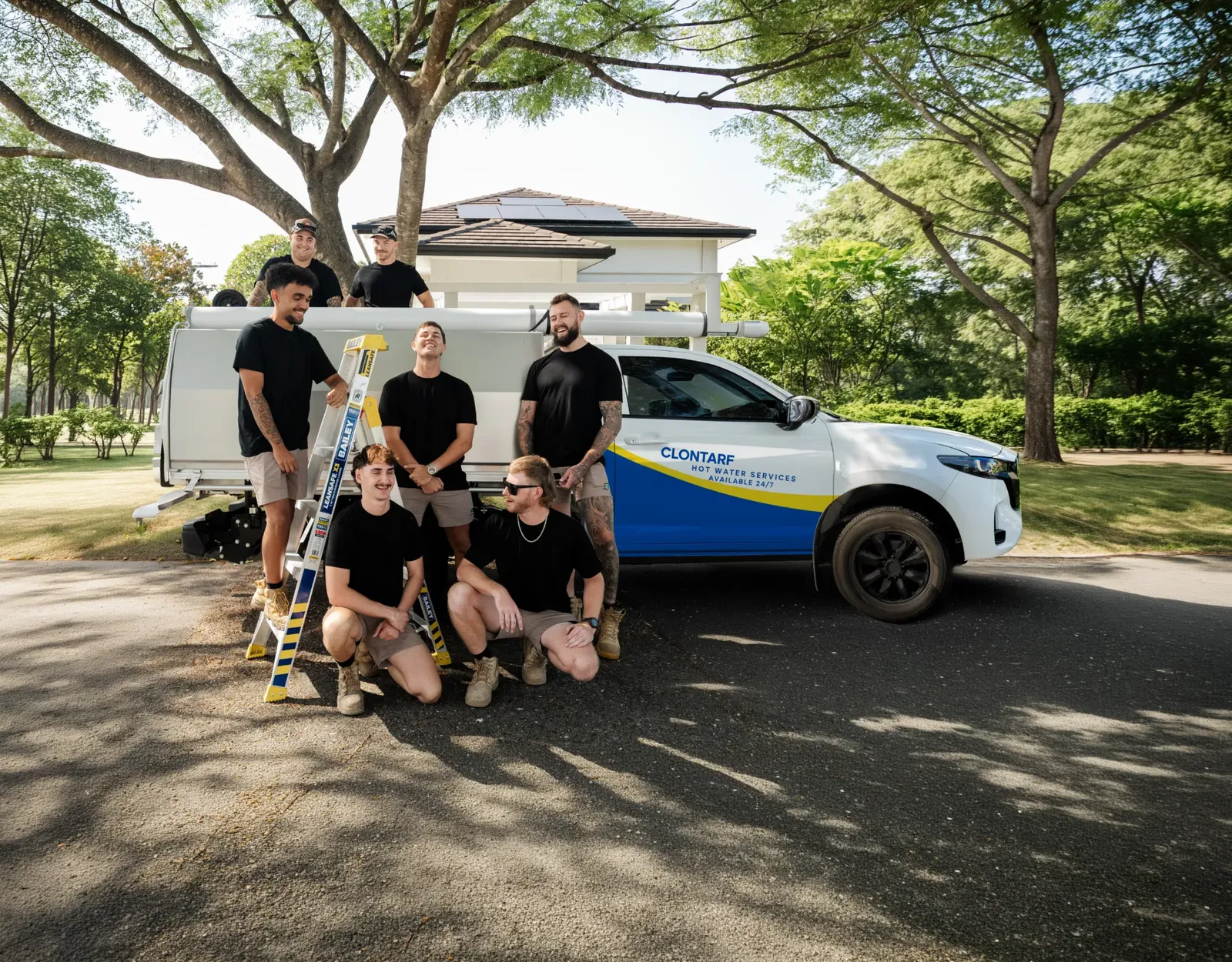 Clontarf Hot Water Services team and ute