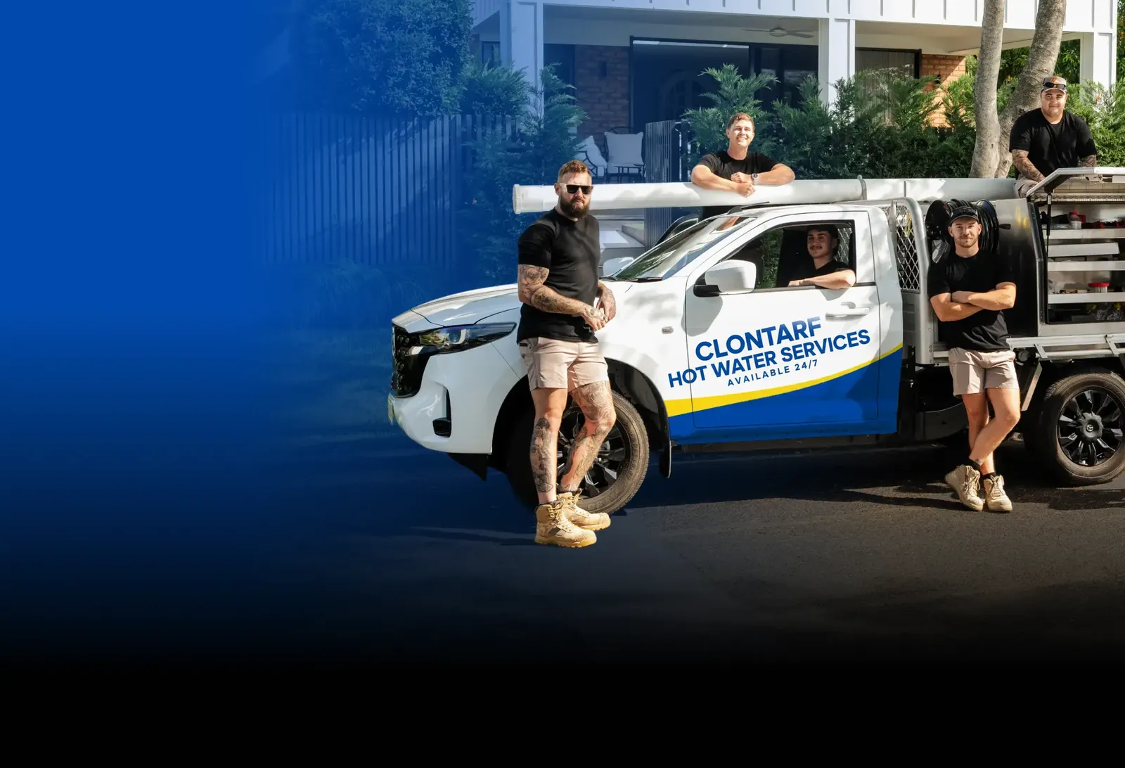Clontarf Hot Water Services team with the ute